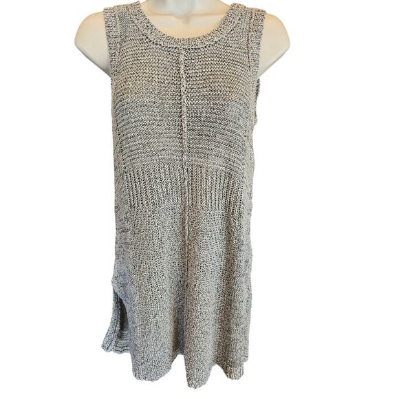 Sparrow grey knit sleevless tunic sweater with side slits XS minimalist career - Picture 2 of 10